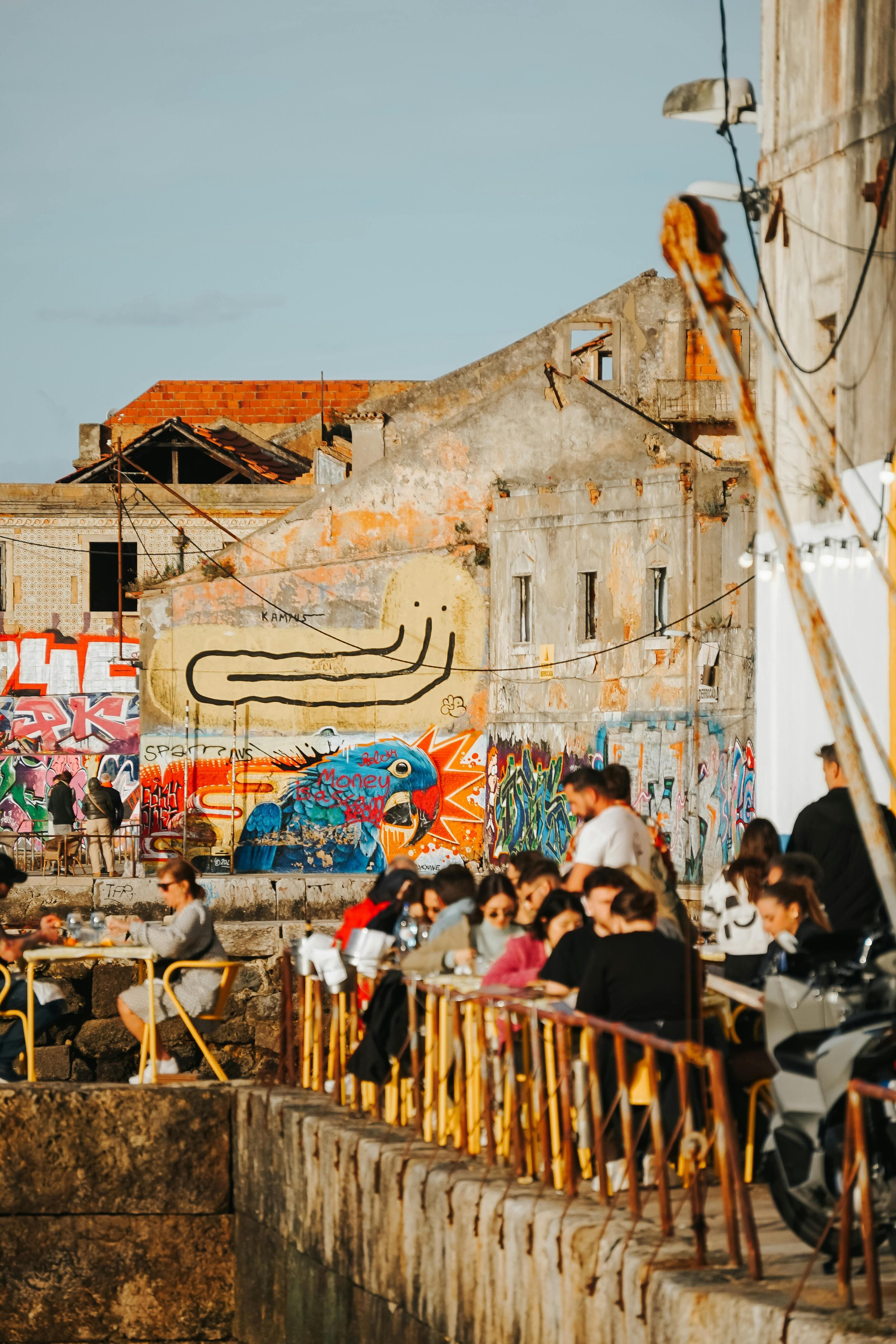 People at a Lisbon café